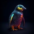 Colorful Bioluminescent Penguin - Hyper-realistic 3d Illustration