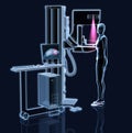 Mammography, breast cancer screening, 3D illustration