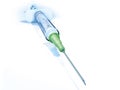 Syringe, injection, vaccine, vaccination, medically 3D illustration