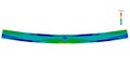 3D Illustration. Side view of a stress plot of an I-Beam in bending with scale Royalty Free Stock Photo