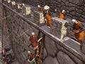 3d illustration of a siege to a medieval castle