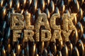 3d illustration of a sign for Black Friday. Black Friday sale design template. Illuminated banner