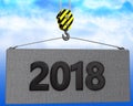 3d crane hook with 2018 sign