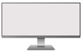 3D illustration Silver LED Computer Monitor with blank screen on white