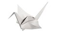 3D illustration silver origami bird