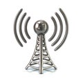 3d illustration of silver wireless tower