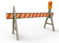 3d illustration of simple construction barrier.