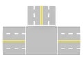 3d illustration of simple road intersection.