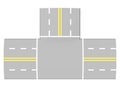 3d illustration of simple road intersection.