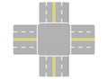 3d illustration of simple road intersection.