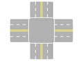 3d illustration of simple road intersection.