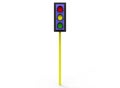 3d illustration of simple traffic light.