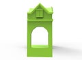 3d illustration of simple wall with empty window