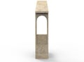 3d illustration of simple wall with empty window