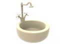 3d illustration of sink with tap. Royalty Free Stock Photo