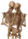 Skeletons of man and woman in the pose of lovers. Isolated on white background 3d illustration