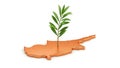 A 3D illustration of a small tree growing on a map of Cyprus Royalty Free Stock Photo