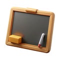 A 3d illustration of a small wooden blackboard with chalk and eraser for education Royalty Free Stock Photo