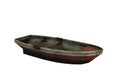 3D illustration of a small wooden pirate boat isolated on a white background Royalty Free Stock Photo