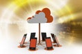 Smart phones network with cloud computing Royalty Free Stock Photo