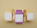 3D Illustration. Smart watch with blank white screen