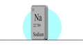 Sodium. Element of the periodic table of the Mendeleev system Royalty Free Stock Photo