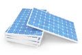 3D illustration solar power generation technology. Blue solar panels. Concept alternative electricity source. Eco energy