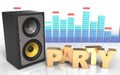 3d party sign sound system Royalty Free Stock Photo