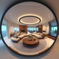 3d illustration spherical 360 degrees, a seamless panorama of home interior.3d illustration spherical 360 degrees, a seamless pano Royalty Free Stock Photo
