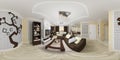 3d illustration spherical 360 seamless panorama of living room a