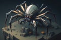 3d illustration of a spider in the city on a dark background