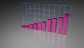 3D illustration of spreadsheet data and business charts | linear line business growth infographics. Royalty Free Stock Photo