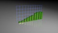 3D illustration of spreadsheet data and business charts | linear line business growth infographics. Royalty Free Stock Photo