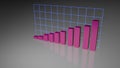 3D illustration of spreadsheet data and business charts | linear line business growth infographics. Royalty Free Stock Photo