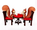 Squirrel drinking coffee Royalty Free Stock Photo