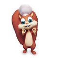 Squirrel is thinking and in a chef dress