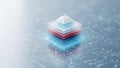3D Illustration Stacked Layers with Cloud Icon square glowing blue This abstract concept represents computing Royalty Free Stock Photo