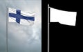 3d illustration of the state flag of the Republic of Finland with alpha channel Royalty Free Stock Photo