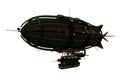 3D illustration of a Steampunk styled airship Royalty Free Stock Photo