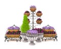 3d illustration of a street flower bed on a white background