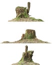 Stump dead tree isolated on white 3d illustration