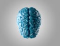 3d illustration of stylized low-poly brain symbolizes intelligence and creativity