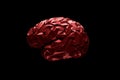 3d illustration of stylized low-poly brain symbolizes intelligence and creativity