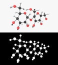 3D illustration of a sucrose molecule with alpha layer