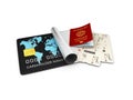 3d Illustration of Summer vacation with a credit card. Concept of pay with card