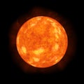 3D illustration of the Sun, the star of solar system