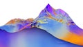 3D illustration of surreal jelly mountains white background Royalty Free Stock Photo