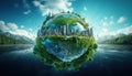 3d illustration of Sustainable energy world 3D Royalty Free Stock Photo