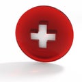 3d illustration. Swiss flag. Pharmacy.