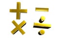Signs Add subtract multiply divide 3d.